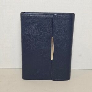 Thomas‎ Nelson KJV Holy Bible Blue Bonded Leather Red Letter Metal Clip 1972 VTG